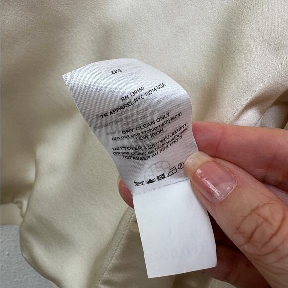 The Row Cream Wool-Silk Two-Button Blazer Jacket Women’s 14 - Picture 8 of 13